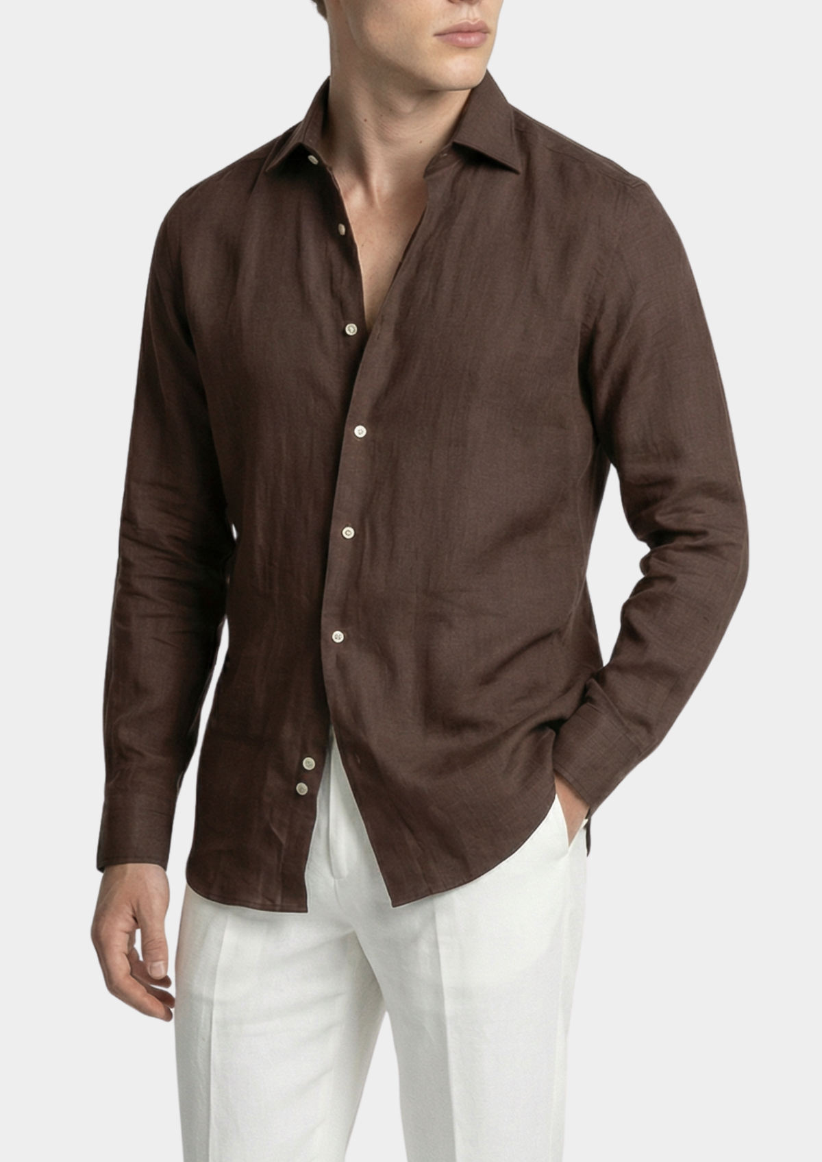Chemise côtière Portofino marron foncé