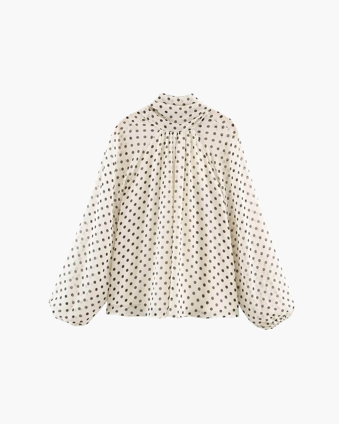 Sofia Blouse à col montant à pois