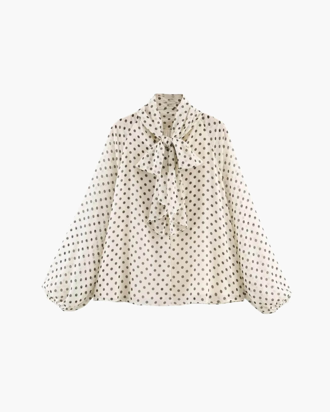 Sofia Blouse à col montant à pois