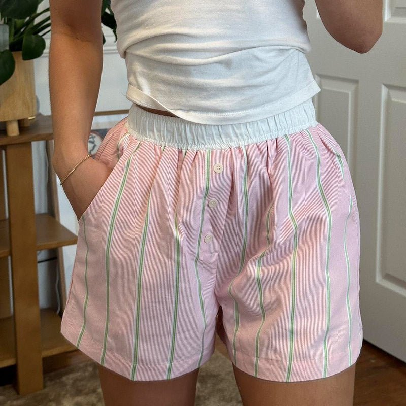Short boxer en popeline rayée Liesel