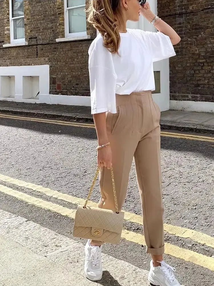 Pantalon Sofia coupe crayon taille haute