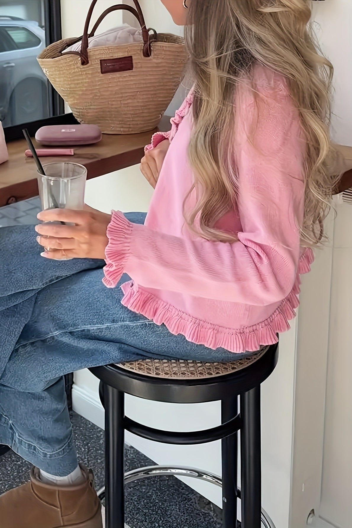 Cardigan Ayla en maille à volants