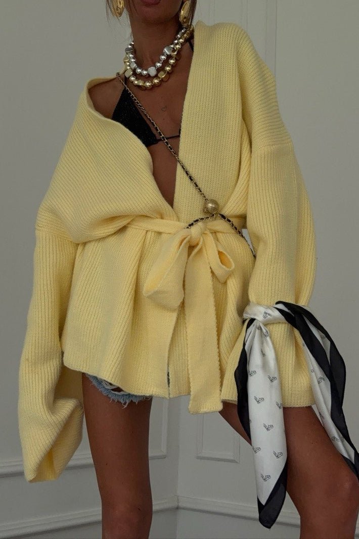 Cardigan midi Bianca avec ceinture
