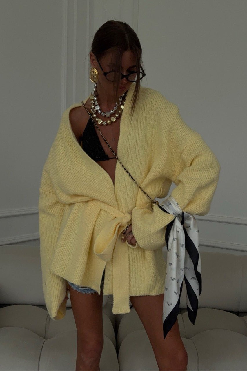 Cardigan midi Bianca avec ceinture