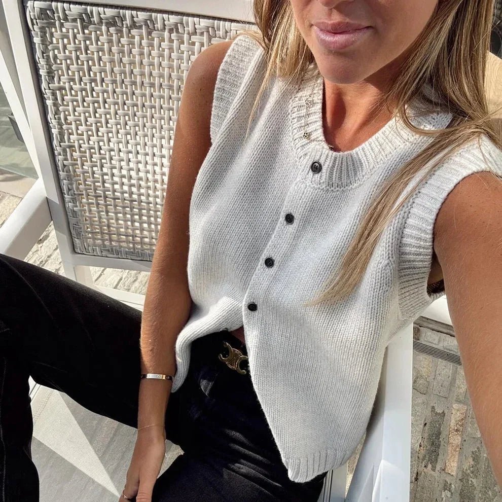 Gilet cardigan en maille Tori à boutons sur le devant