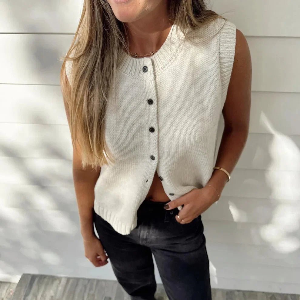 Gilet cardigan en maille Tori à boutons sur le devant