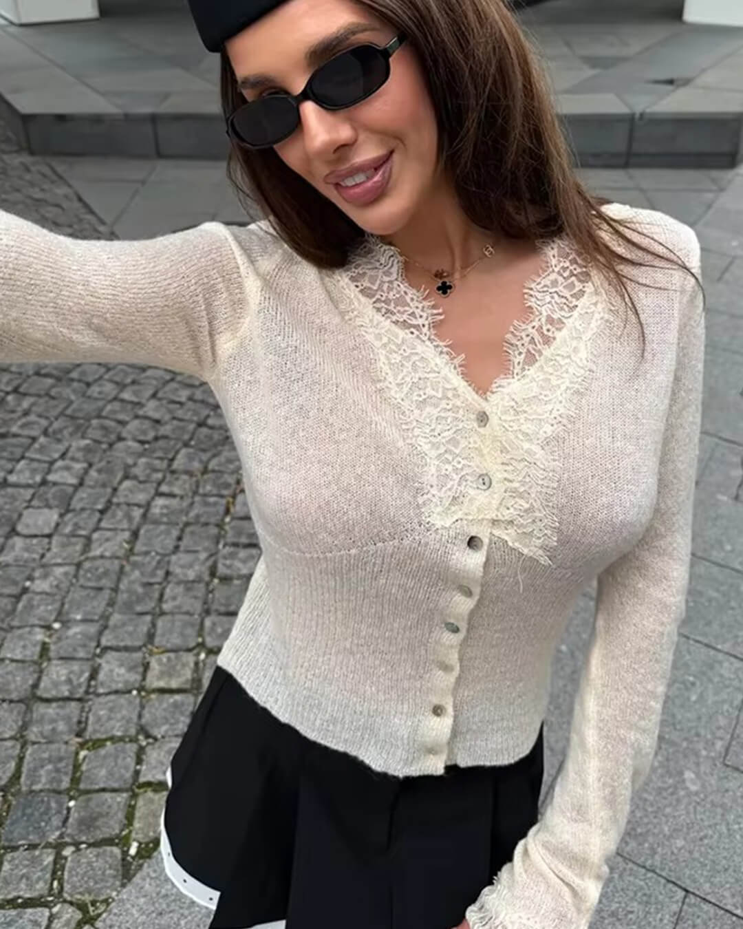 Gilet en dentelle tricotée Aurelie