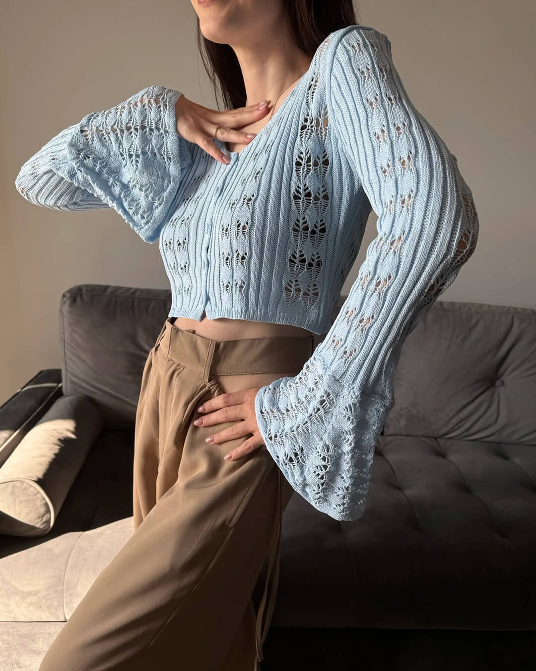 Cardigan Kendall en maille ajourée