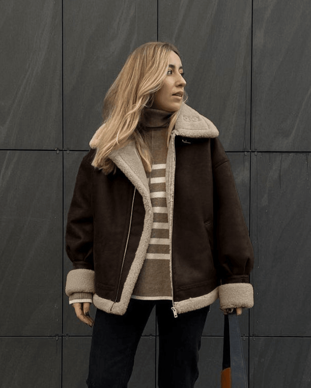 Aurora Veste en daim synthétique imitation cuir