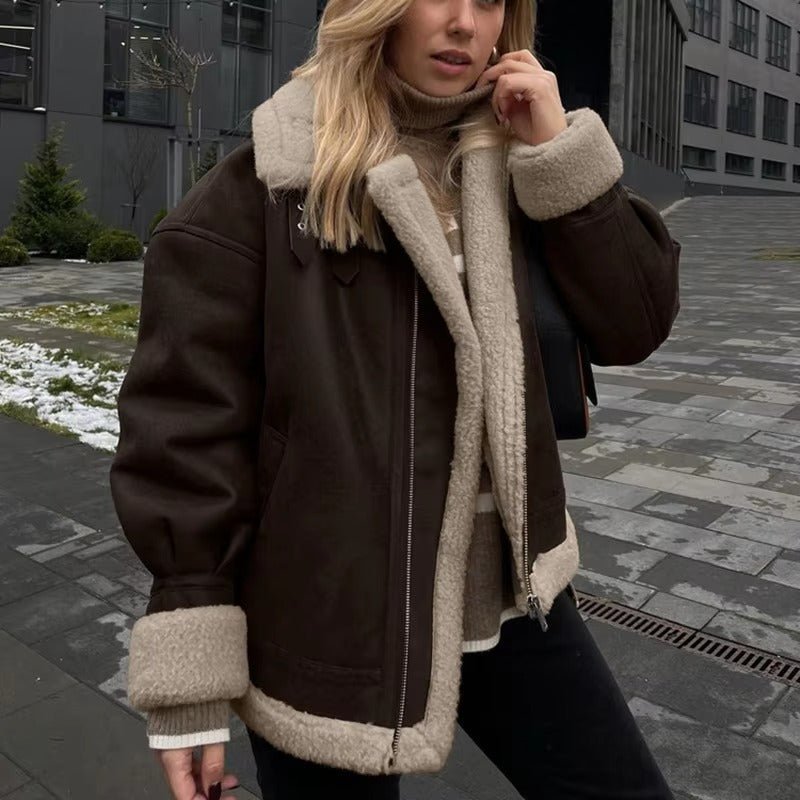 Aurora Veste en daim synthétique imitation cuir