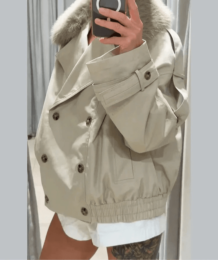 Trench Camille avec fausse fourrure