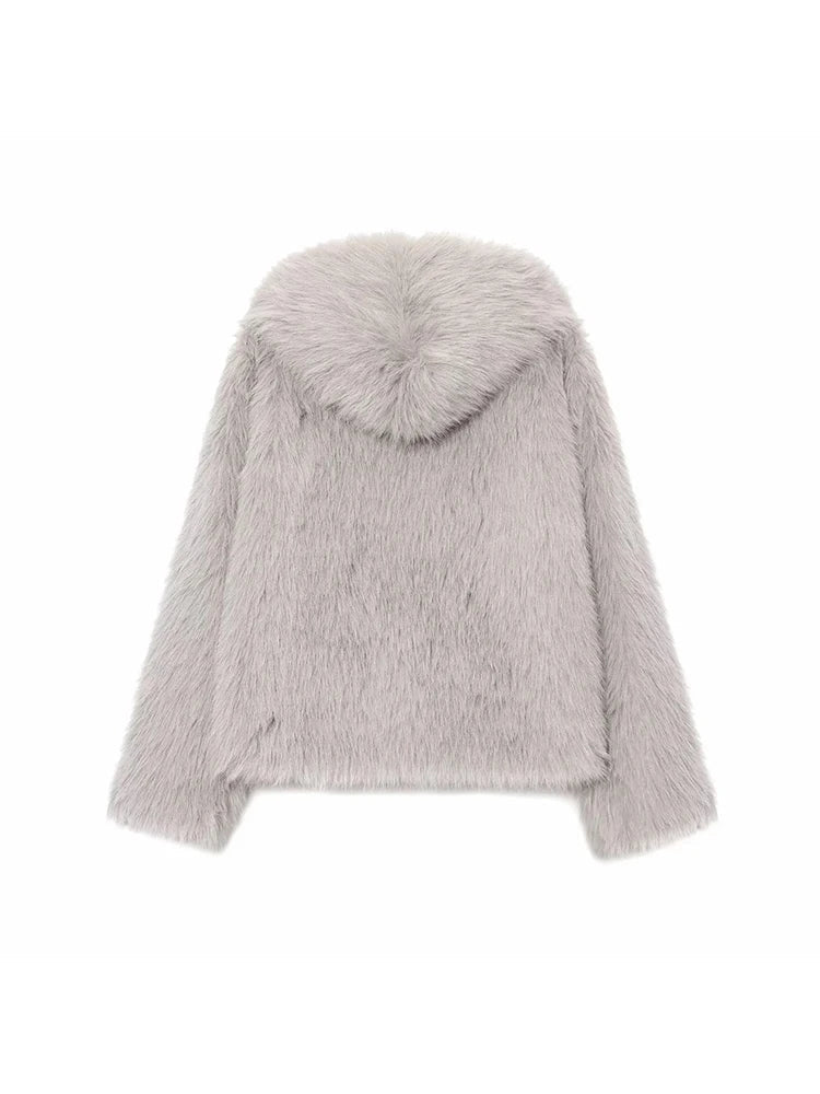 Veste à capuche en fausse fourrure Dana