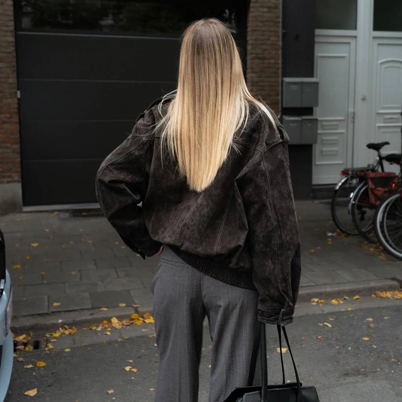 Blouson bomber Elyssa en daim