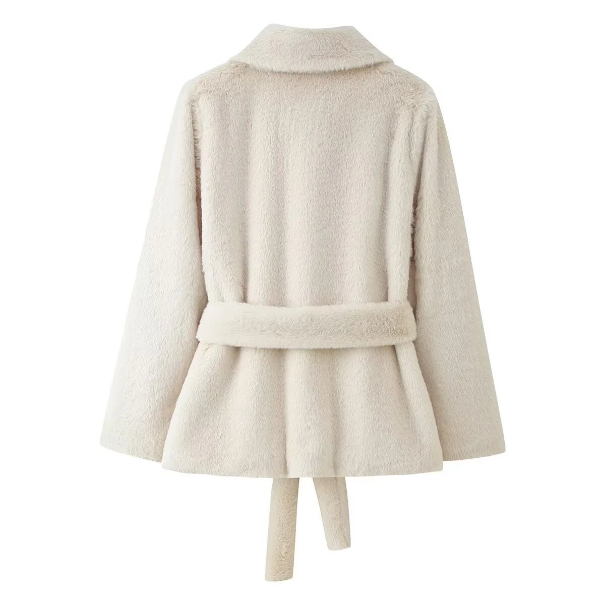 Manteau Farrah en fausse fourrure avec ceinture