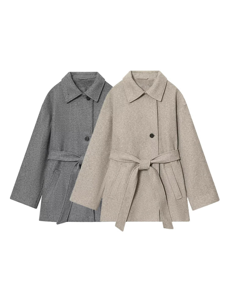 Manteau Felly en imitation laine avec ceinture