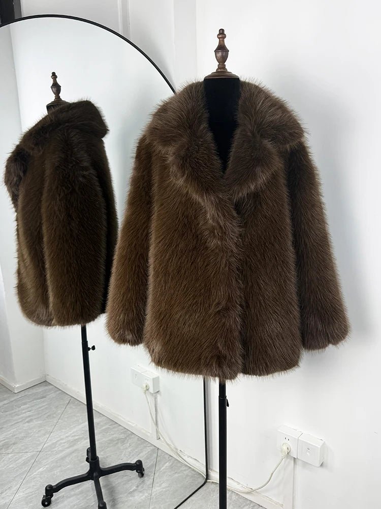 Manteau oversize en fausse fourrure Lena