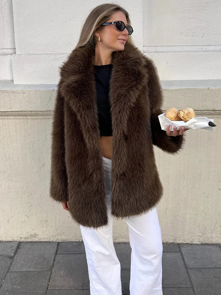 Manteau oversize en fausse fourrure Lena