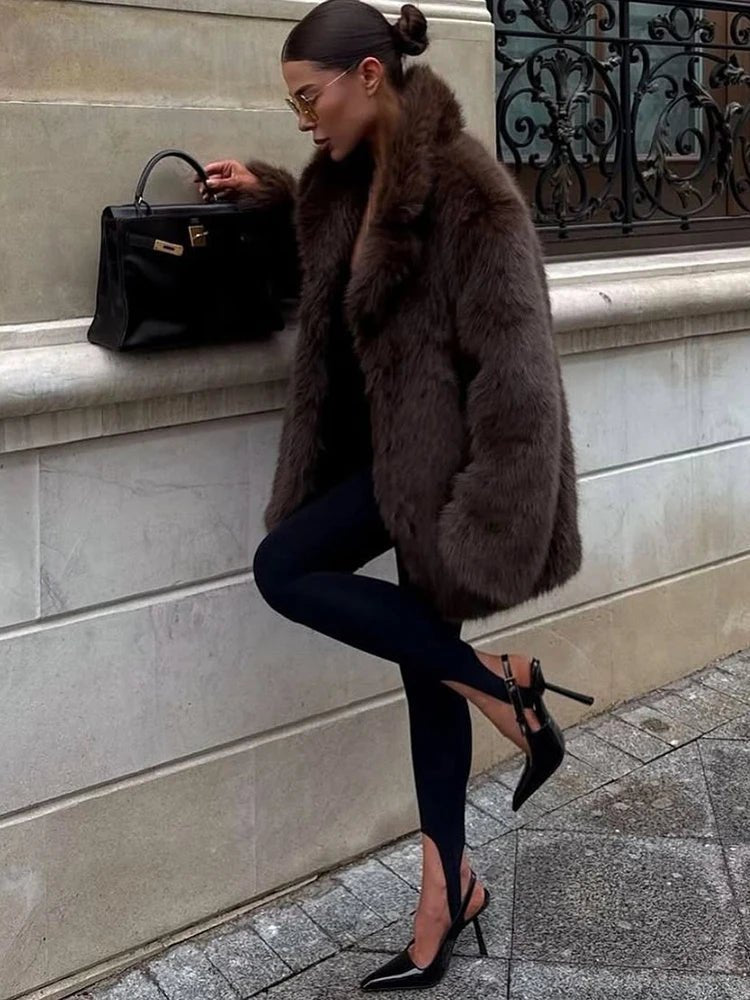 Manteau oversize en fausse fourrure Lena
