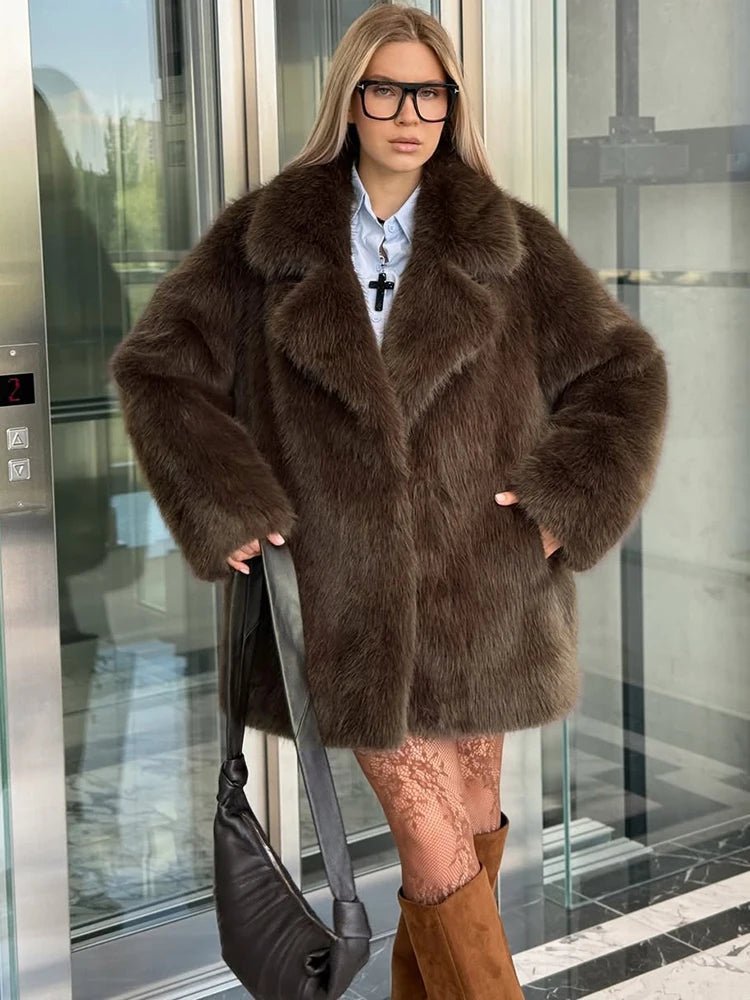 Manteau oversize en fausse fourrure Lena