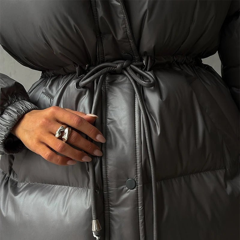 Manteau matelassé à capuche avec cordon de serrage Lorie