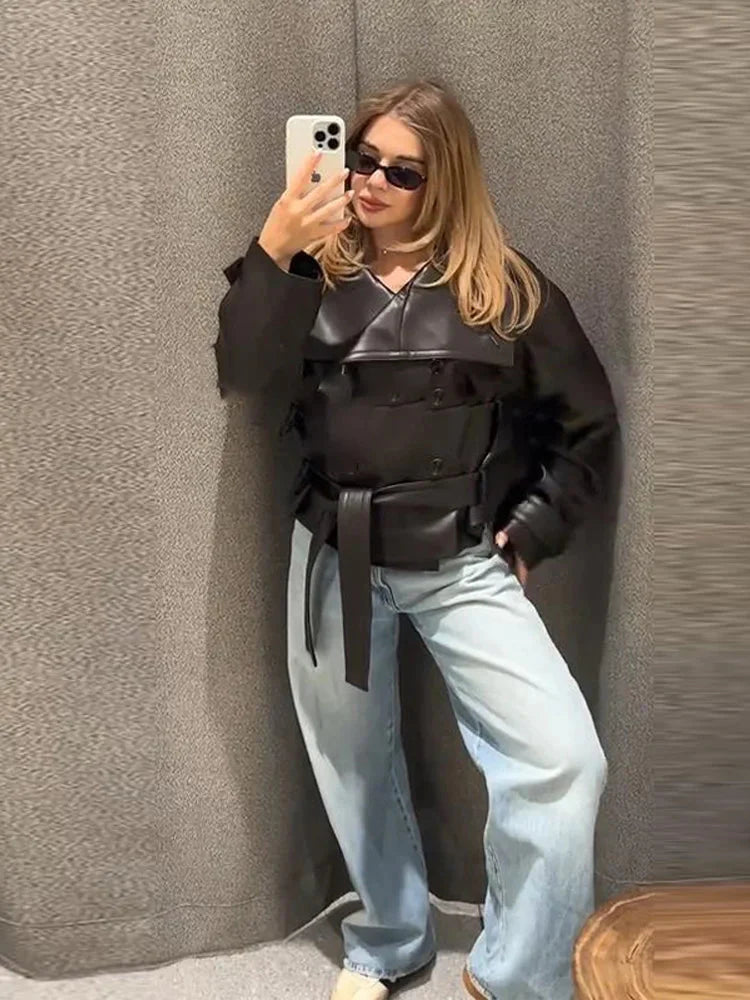 Veste en cuir Nina
