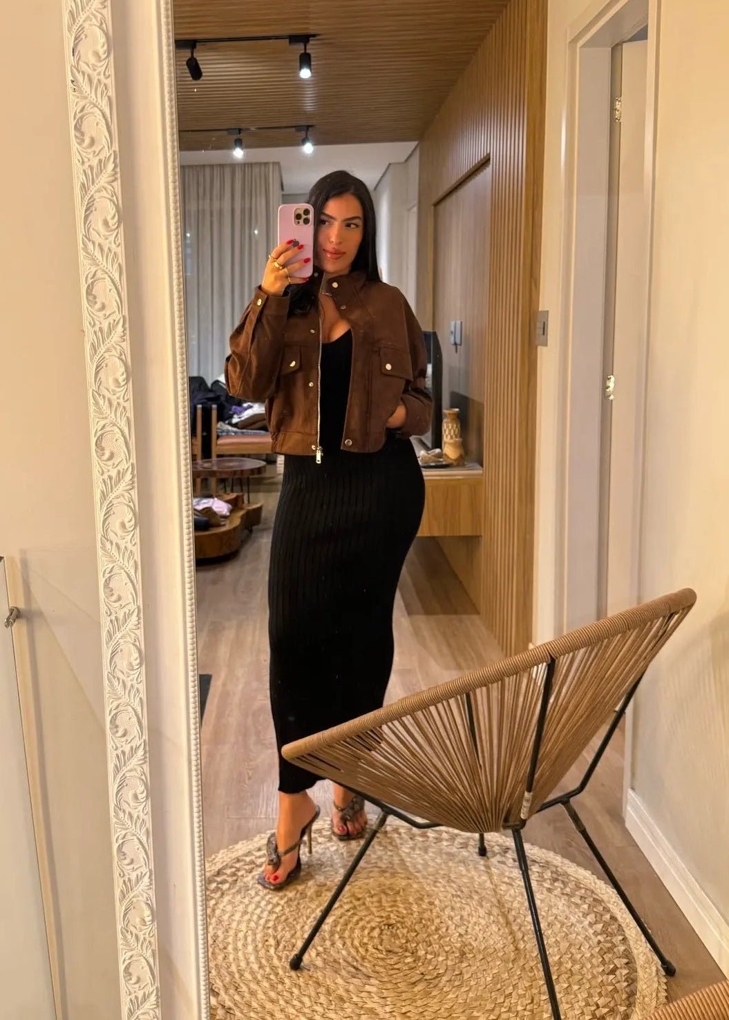 Veste Nicole en daim synthétique