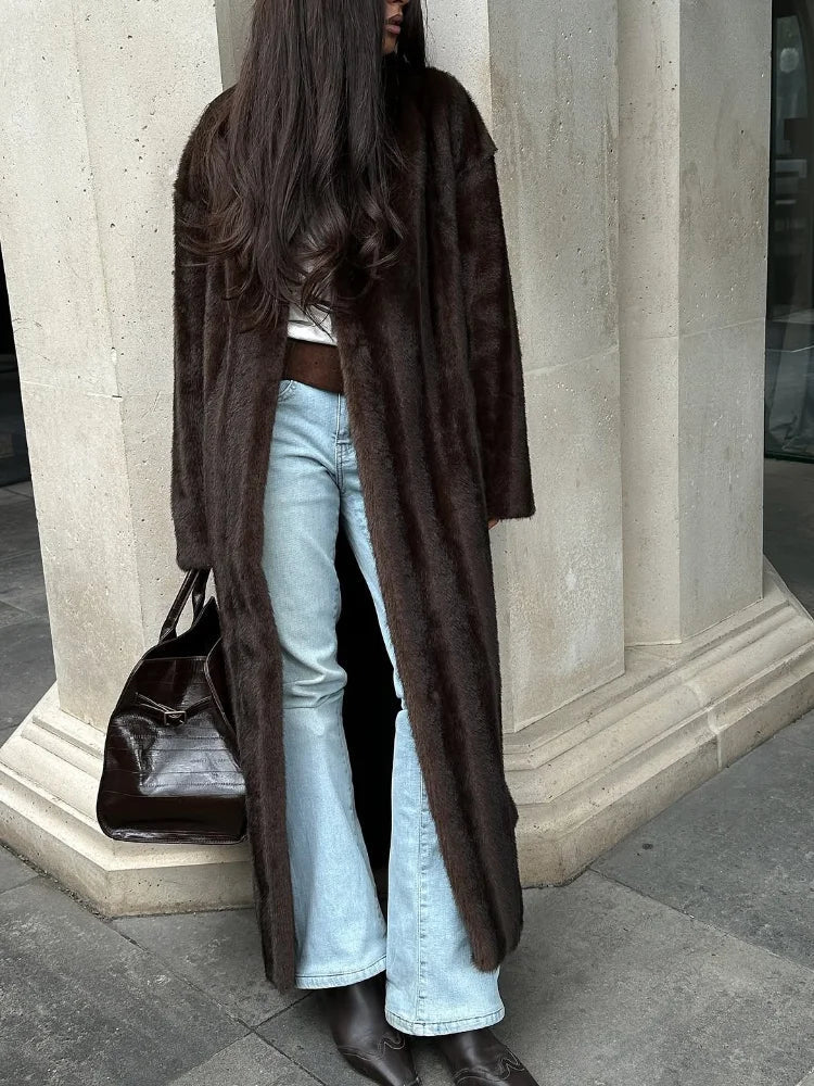Manteau maxi Suzy en fausse fourrure