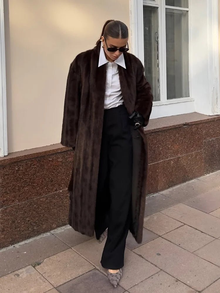 Manteau maxi Suzy en fausse fourrure