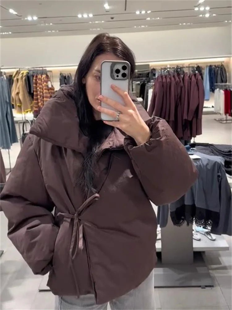 Veste matelassée Suzy à col montant et nœud