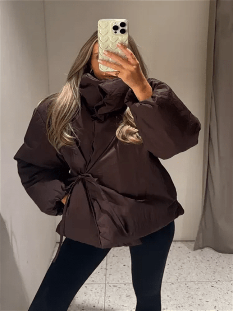 Veste matelassée Suzy à col montant et nœud