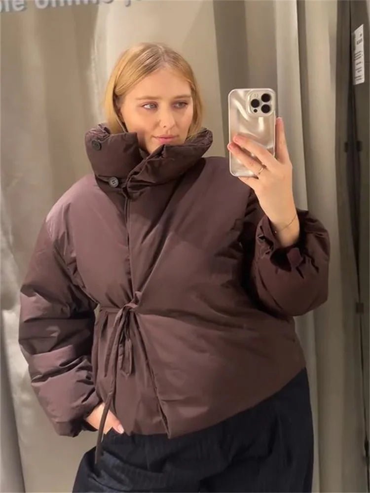 Veste matelassée Suzy à col montant et nœud