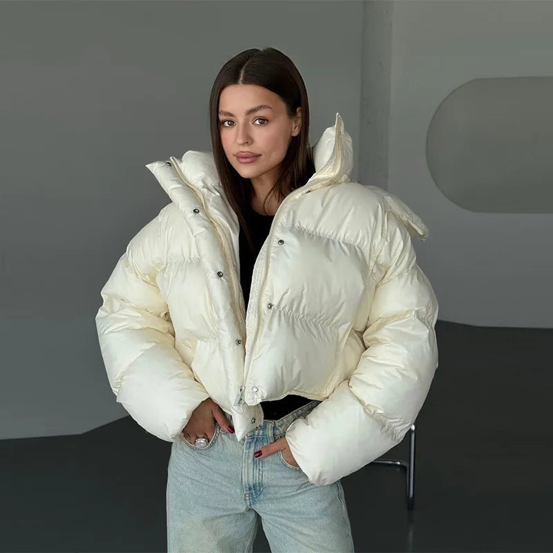 Veste matelassée courte à capuche Sylvia