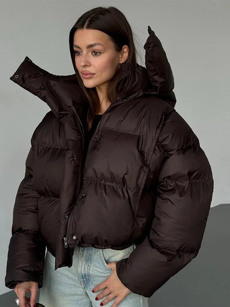 Veste matelassée courte à capuche Sylvia
