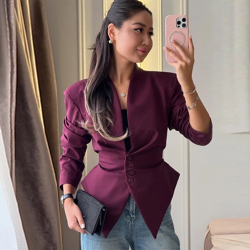 Blazer cintré à épaules marquées Tricia