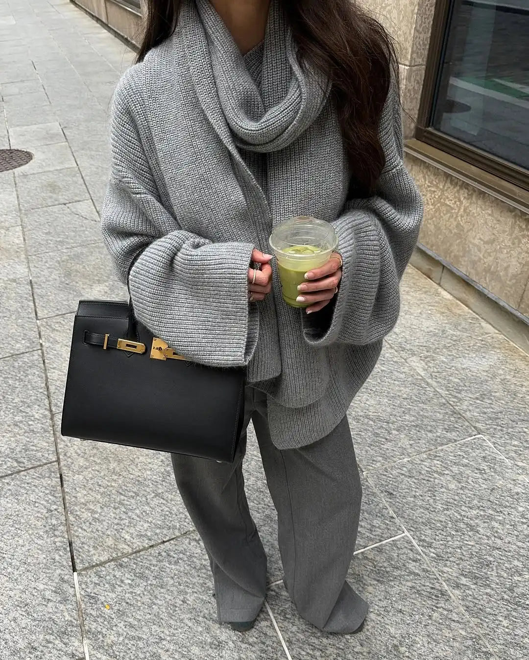 Xia pull en maille ample avec écharpe