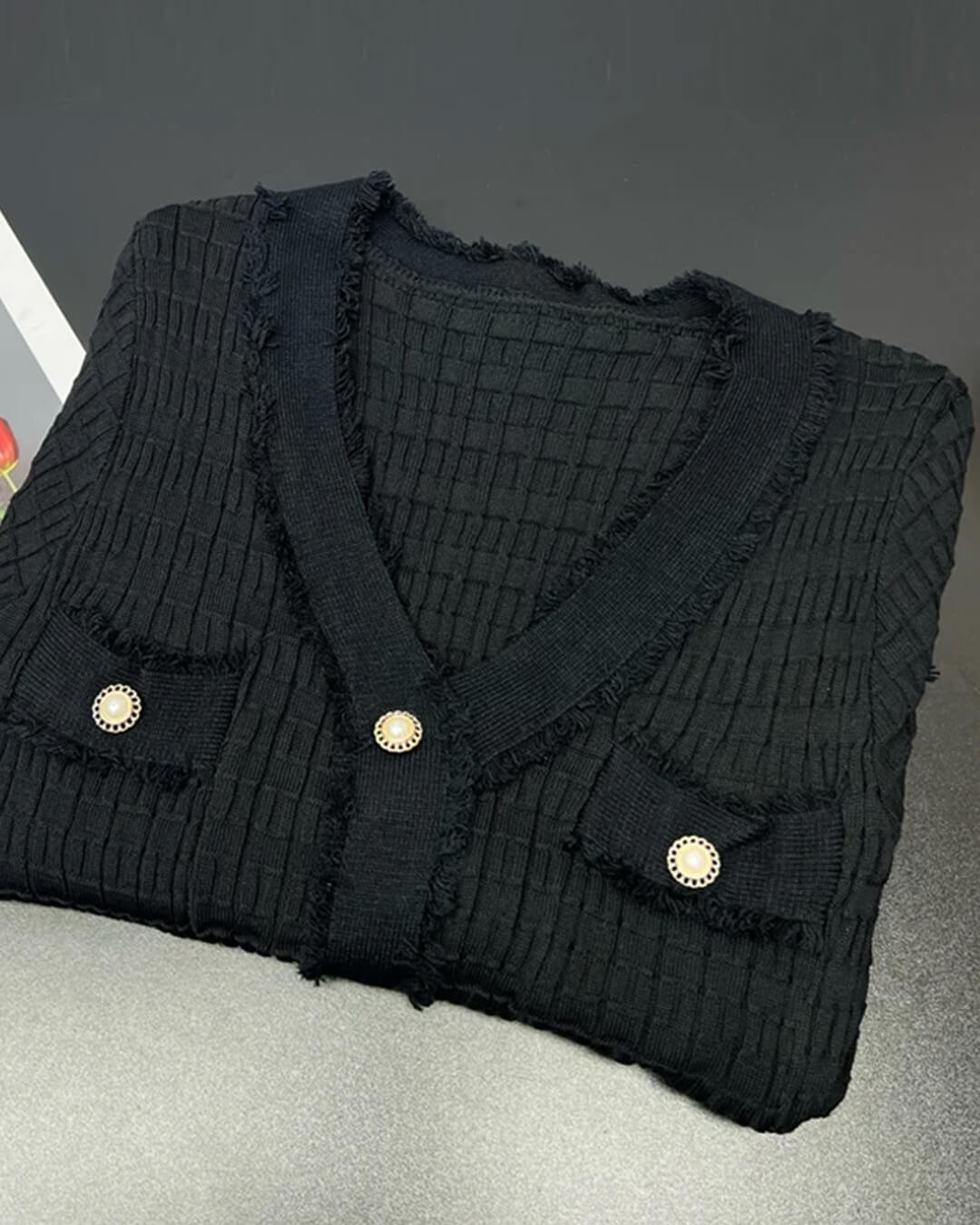 Sabrina robe-pull en maille à col en V