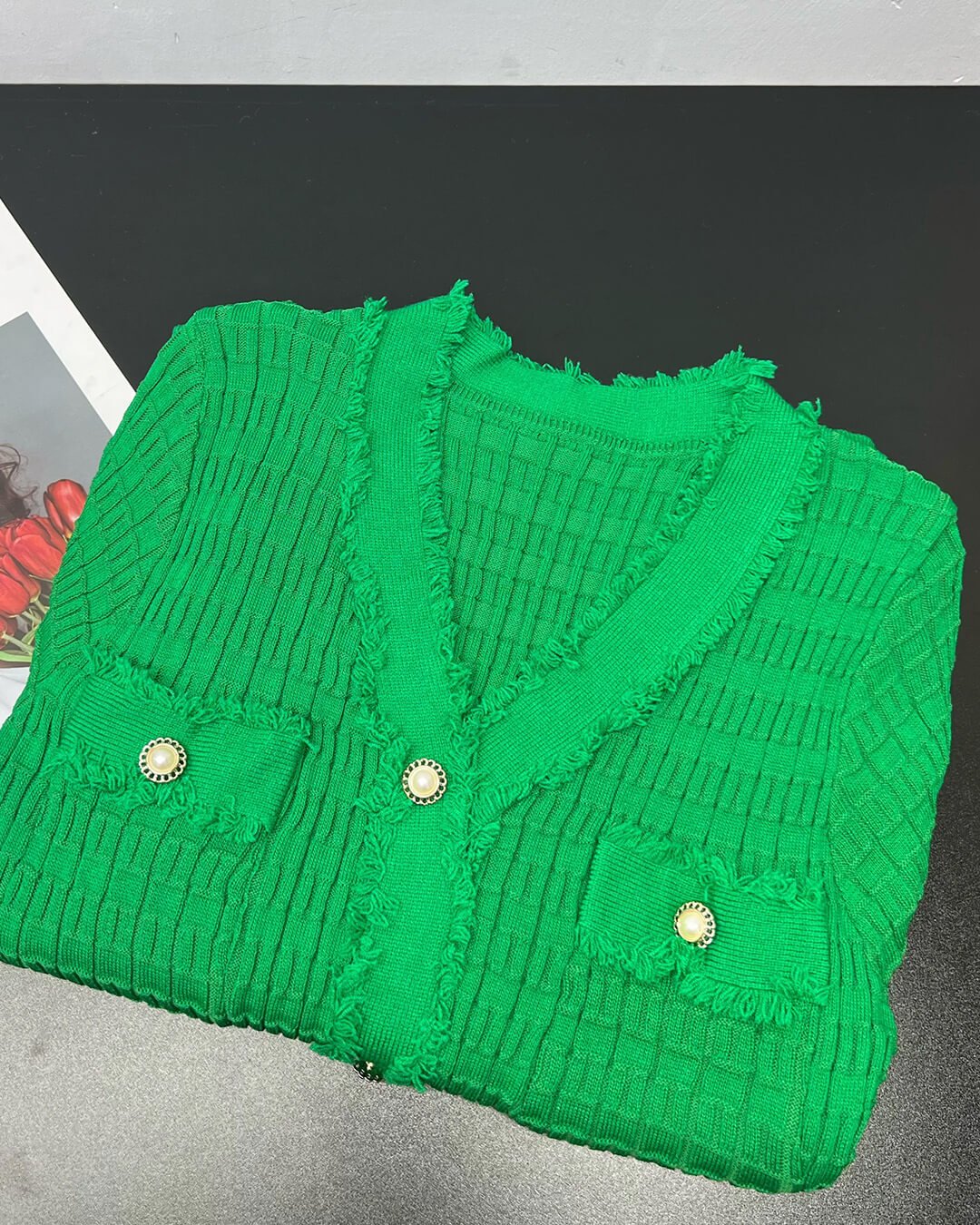 Sabrina robe-pull en maille à col en V