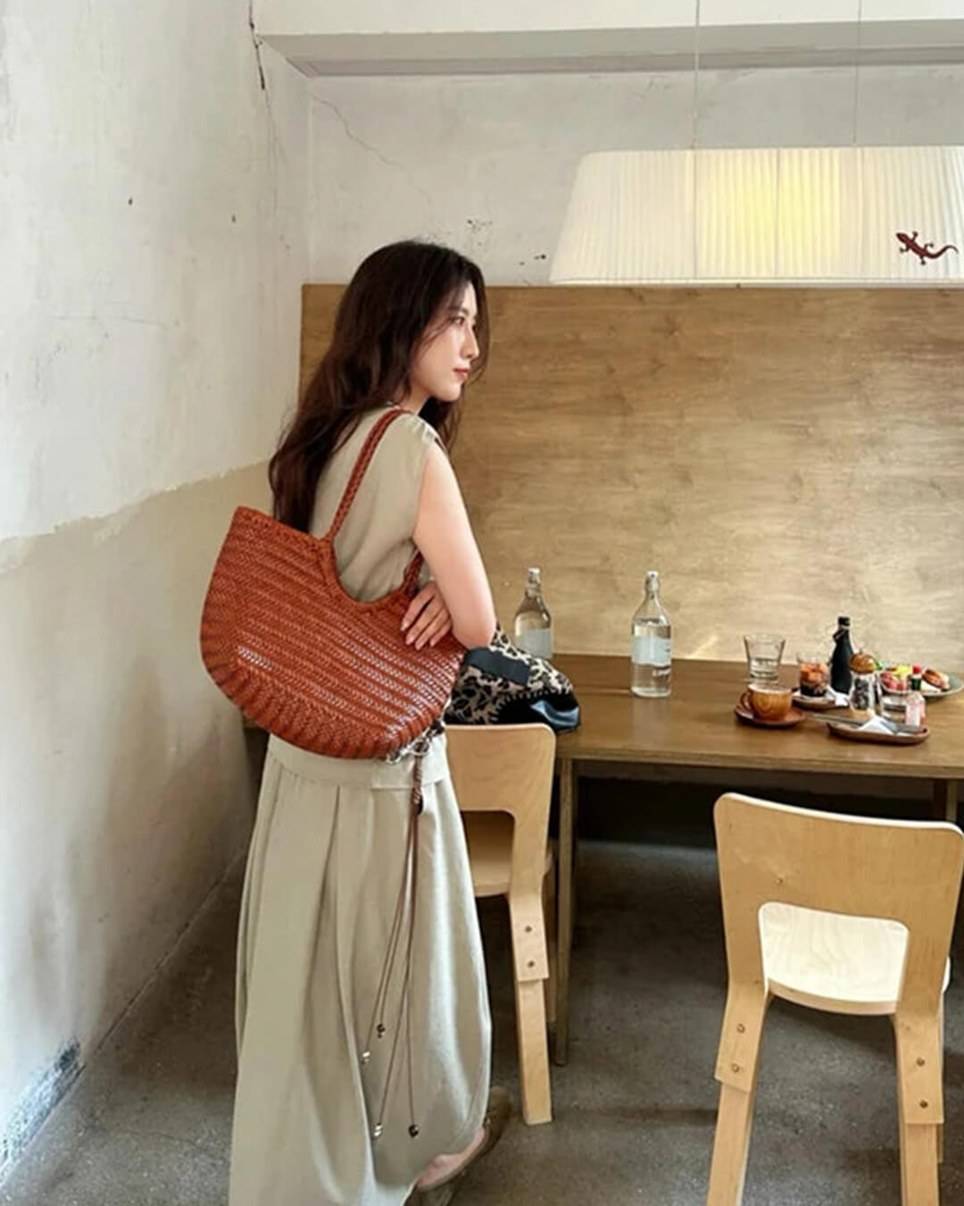 Bianca – Sac cabas en cuir tressé à la main