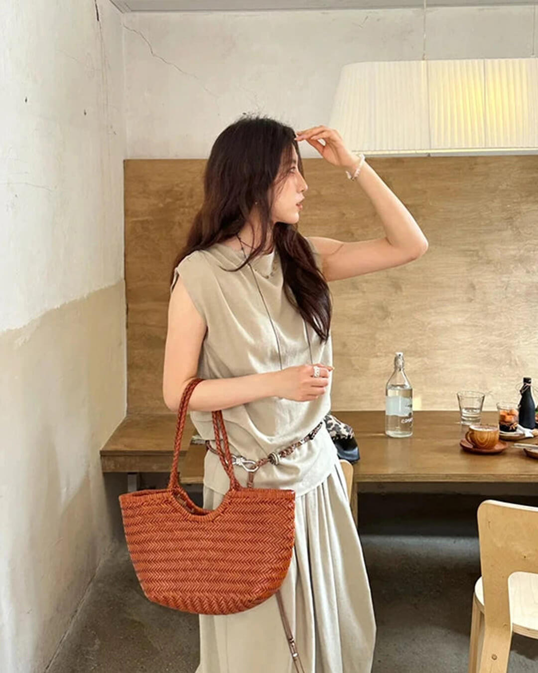 Bianca – Sac cabas en cuir tressé à la main