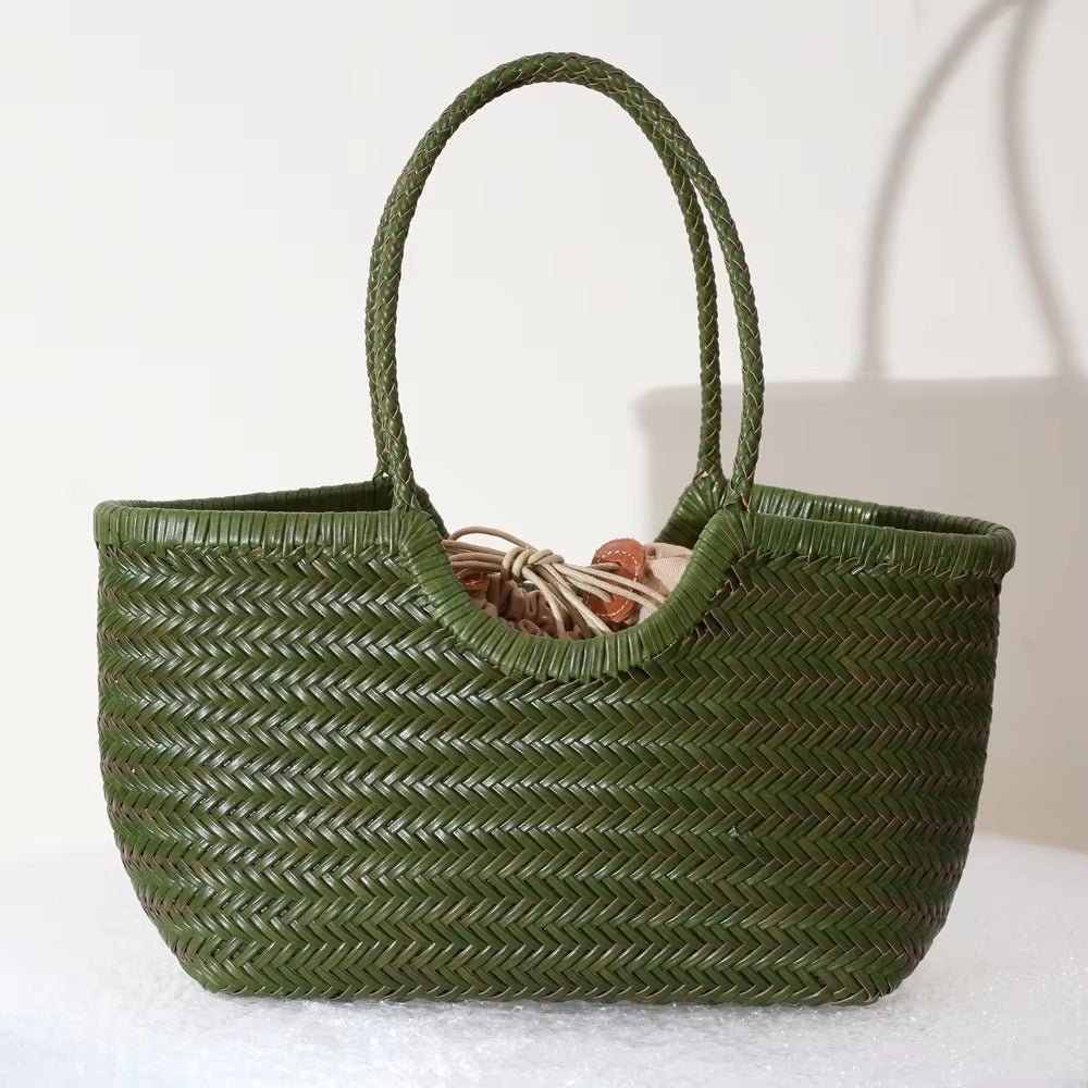 Bianca – Sac cabas en cuir tressé à la main