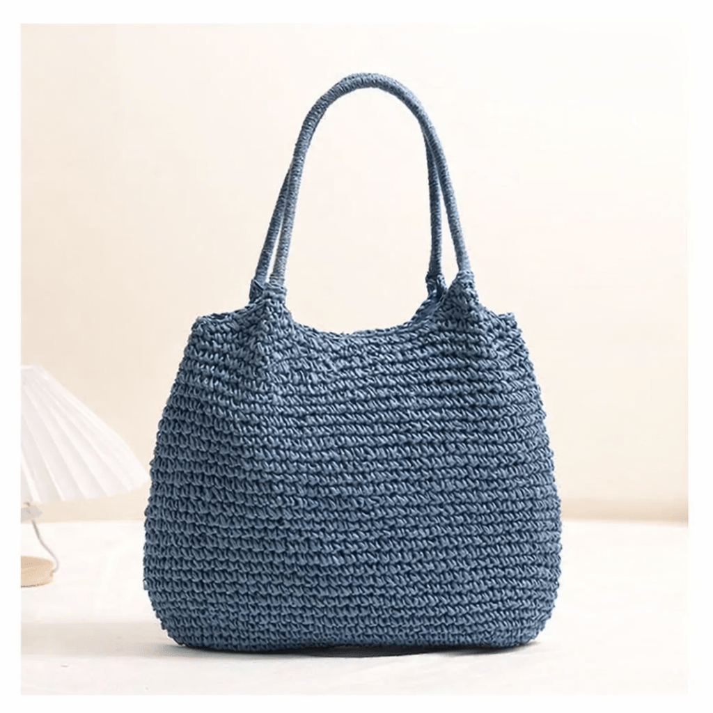 Sac fourre-tout de plage Brielle en paille tressée