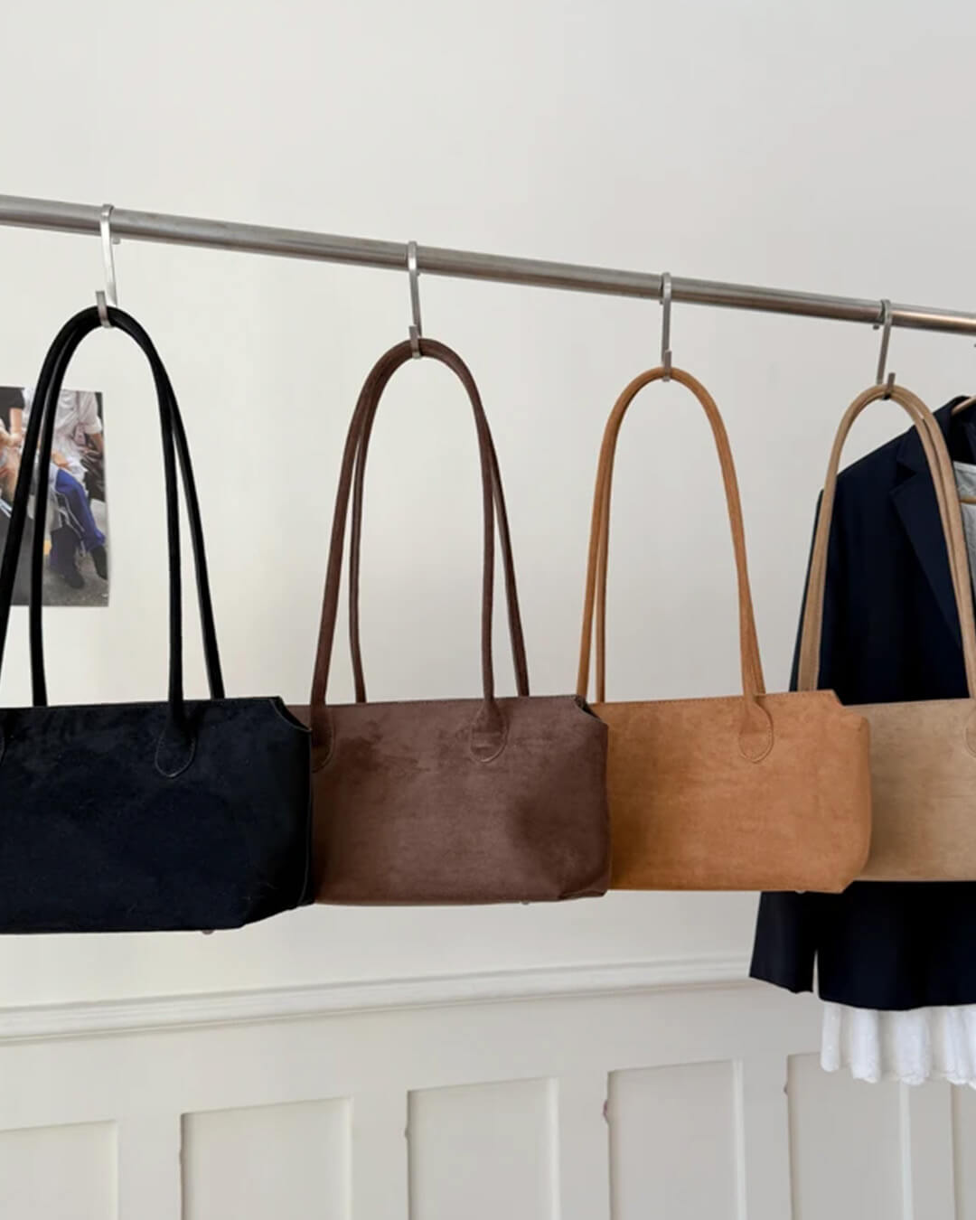 Sac à bandoulière Claudine en imitation daim
