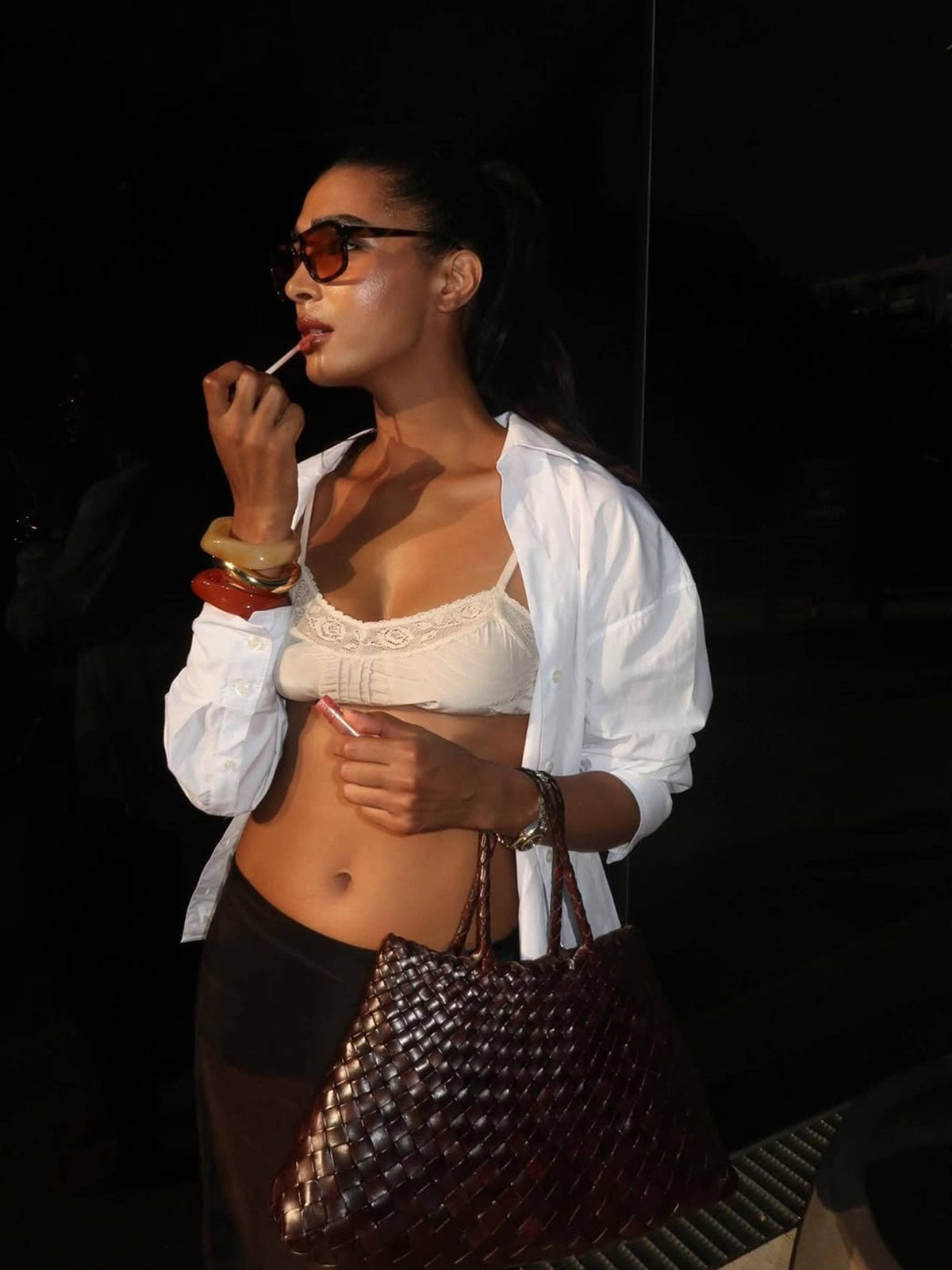 Sac moyen tressé en cuir vegan Marissa