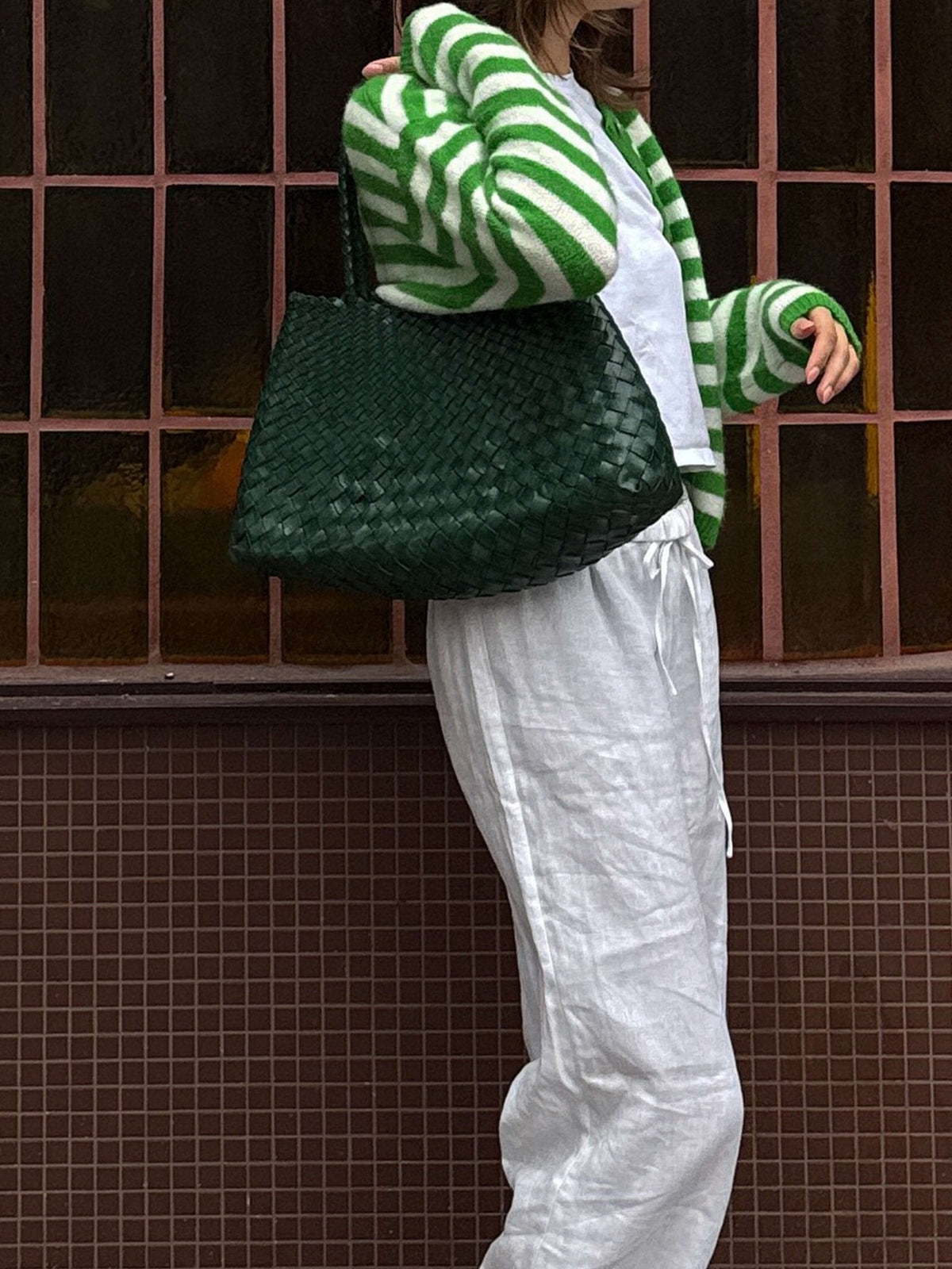 Sac moyen tressé en cuir vegan Marissa
