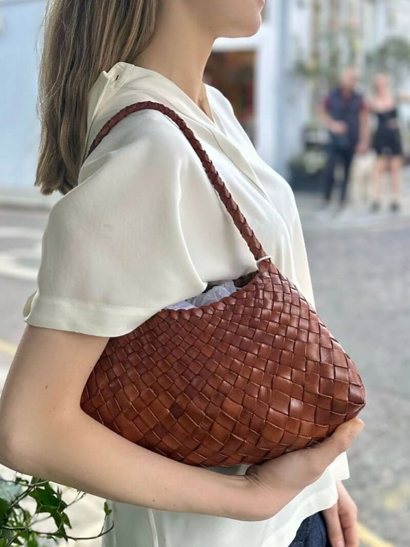 Petit sac tressé en cuir vegan Marissa