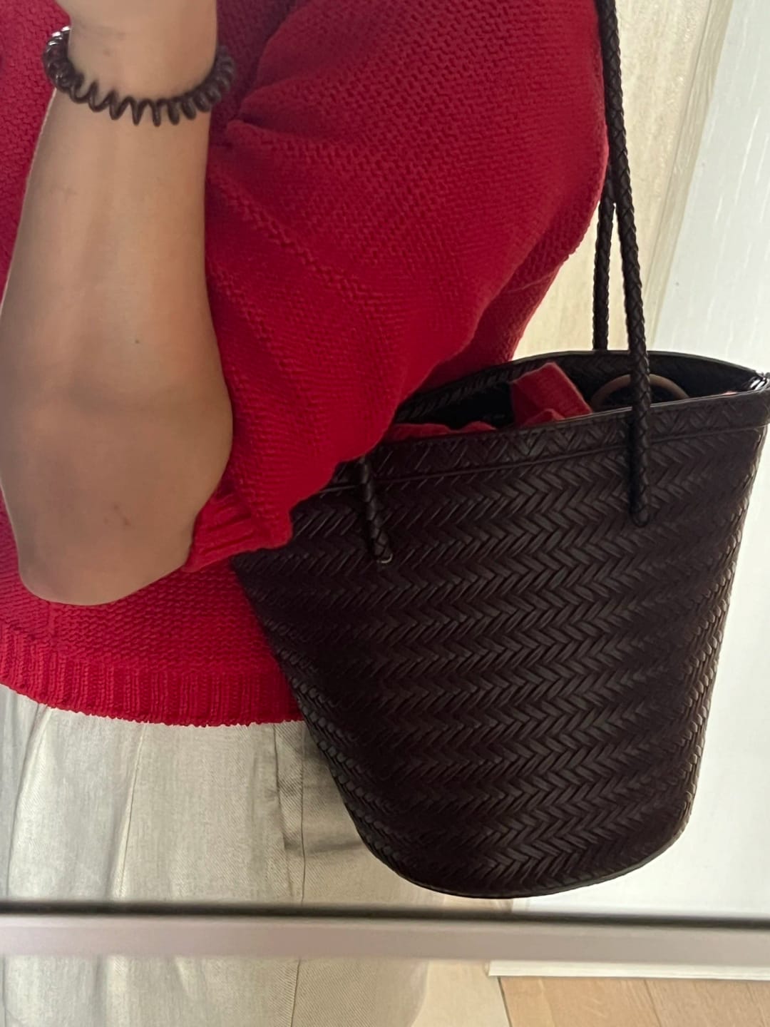 Sac seau tressé avec trousse Meryl