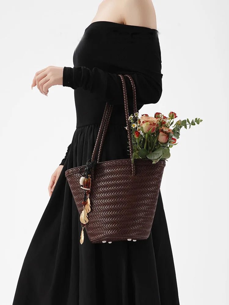 Sac seau tressé avec trousse Meryl