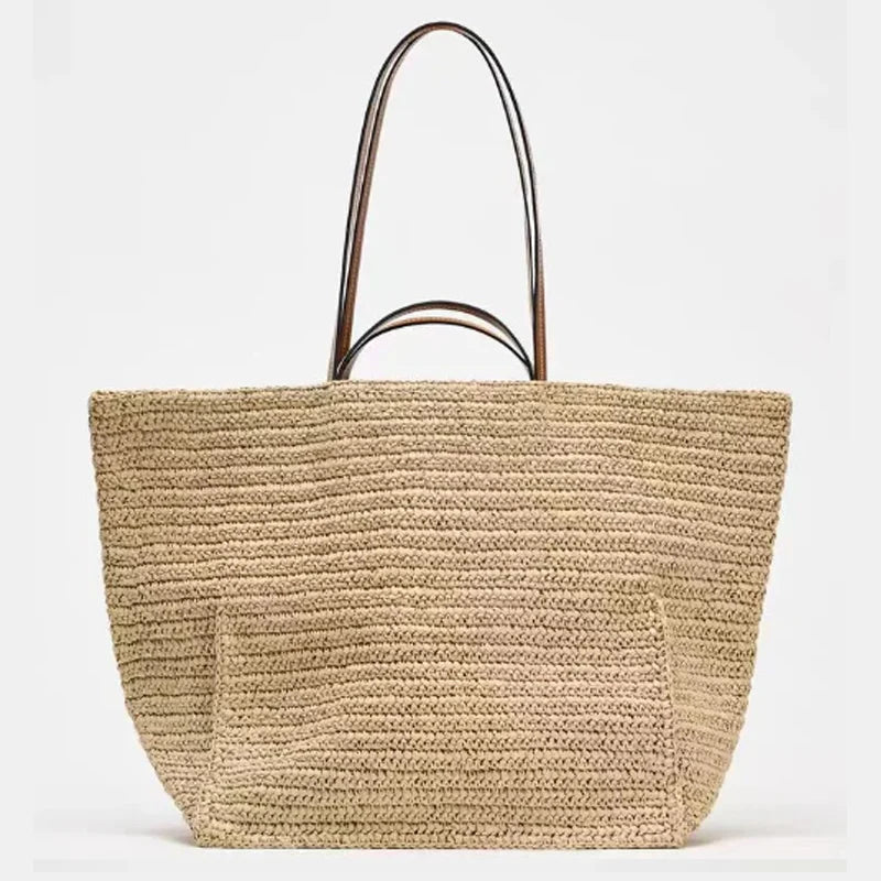 Sac cabas en paille tressée Céleste