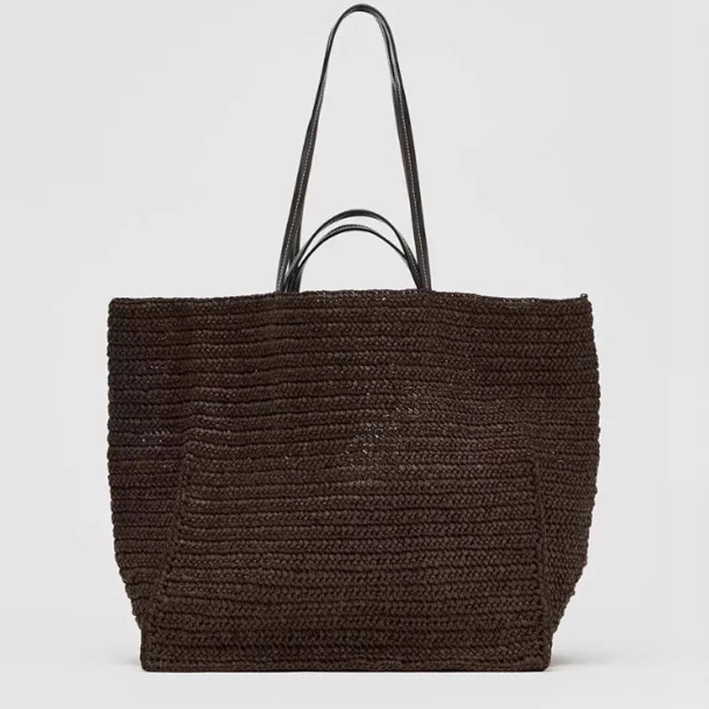 Sac cabas en paille tressée Céleste