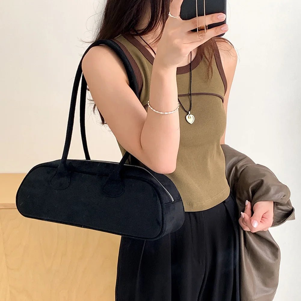Sac baguette Pauleen en daim